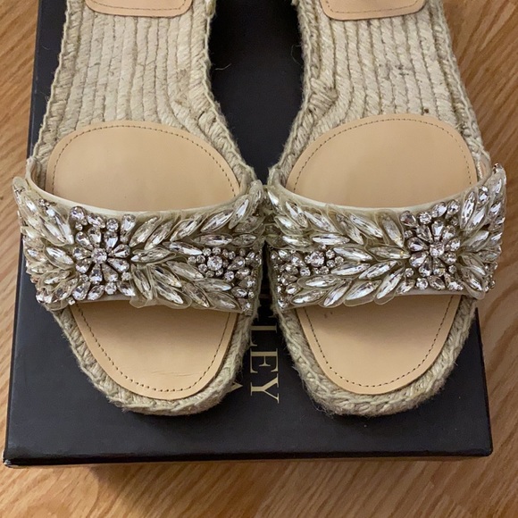 Badgley Mischka Embellished Open Toe Espadrilles - Picture 4 of 7